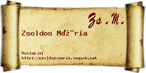 Zsoldos Mária névjegykártya