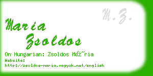 maria zsoldos business card